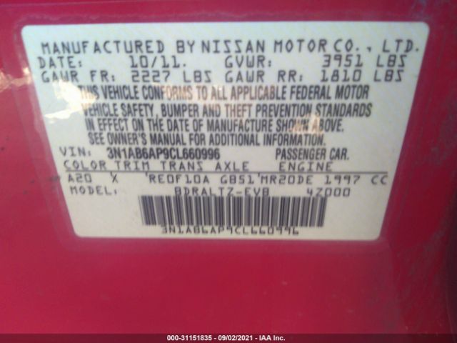 Photo 8 VIN: 3N1AB6AP9CL660996 - NISSAN SENTRA 