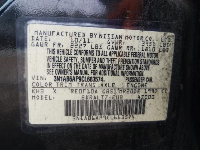 Photo 9 VIN: 3N1AB6AP9CL663574 - NISSAN SENTRA 2.0 