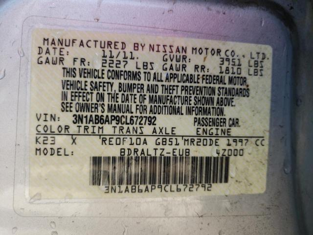 Photo 9 VIN: 3N1AB6AP9CL672792 - NISSAN SENTRA 2.0 