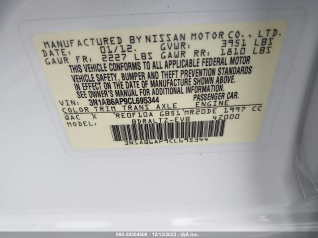 Photo 8 VIN: 3N1AB6AP9CL695344 - NISSAN SENTRA 