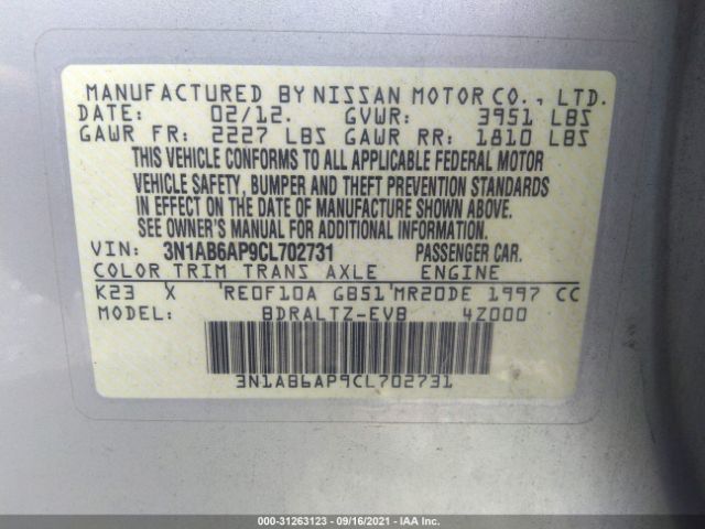 Photo 8 VIN: 3N1AB6AP9CL702731 - NISSAN SENTRA 