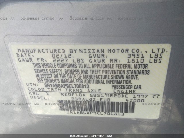 Photo 8 VIN: 3N1AB6AP9CL706813 - NISSAN SENTRA 