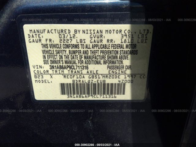 Photo 8 VIN: 3N1AB6AP9CL711316 - NISSAN SENTRA 