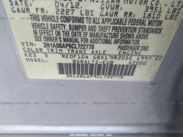 Photo 8 VIN: 3N1AB6AP9CL722770 - NISSAN SENTRA 