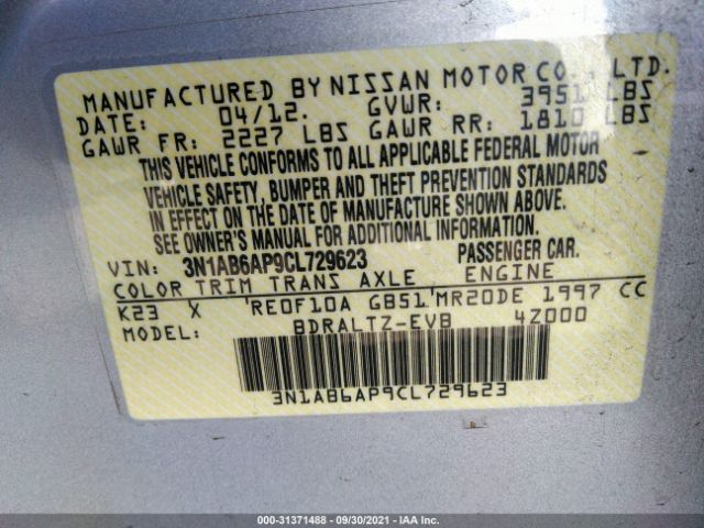 Photo 8 VIN: 3N1AB6AP9CL729623 - NISSAN SENTRA 