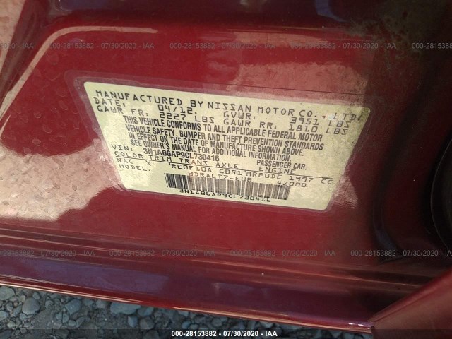 Photo 8 VIN: 3N1AB6AP9CL730416 - NISSAN SENTRA 