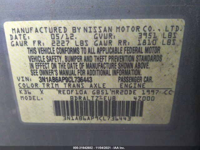 Photo 8 VIN: 3N1AB6AP9CL736443 - NISSAN SENTRA 