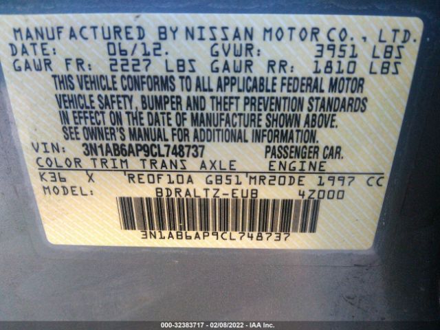 Photo 8 VIN: 3N1AB6AP9CL748737 - NISSAN SENTRA 