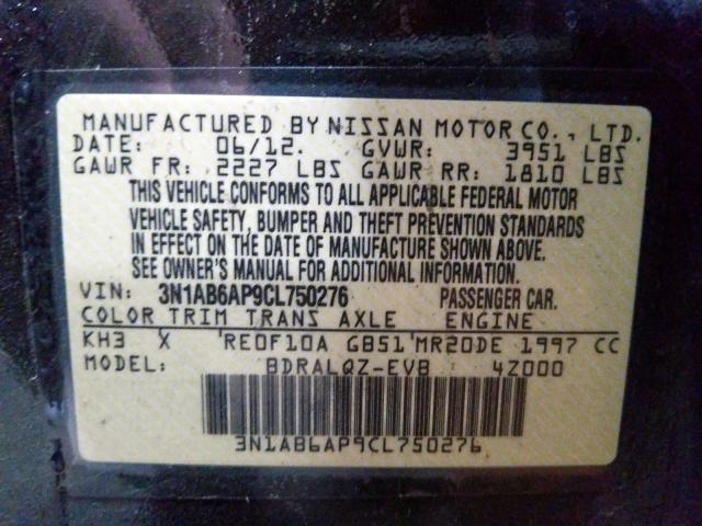 Photo 9 VIN: 3N1AB6AP9CL750276 - NISSAN SENTRA 