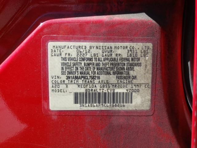 Photo 9 VIN: 3N1AB6AP9CL758216 - NISSAN SENTRA 2.0 