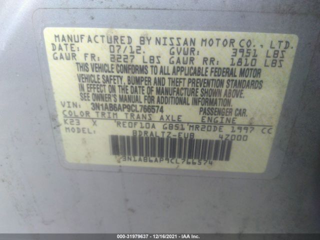 Photo 8 VIN: 3N1AB6AP9CL766574 - NISSAN SENTRA 