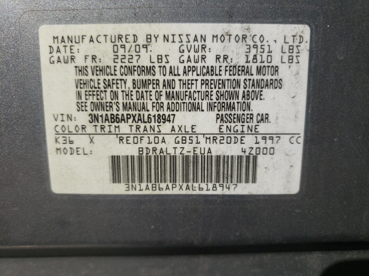 Photo 11 VIN: 3N1AB6APXAL618947 - NISSAN SENTRA 