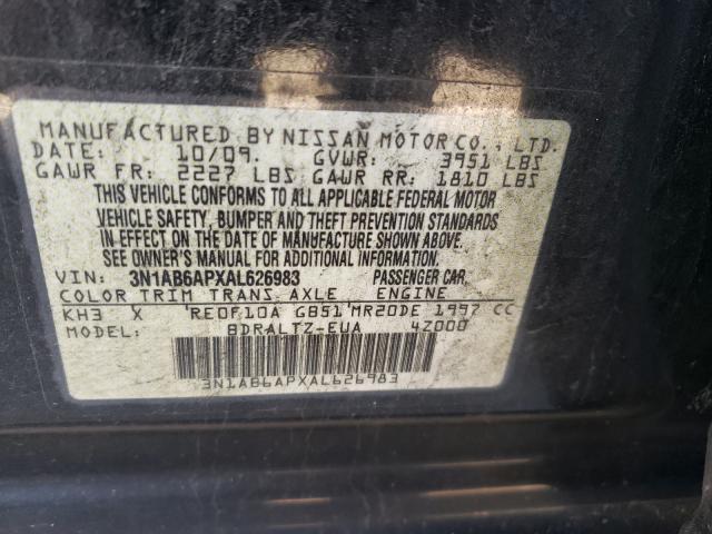 Photo 9 VIN: 3N1AB6APXAL626983 - NISSAN SENTRA 2.0 