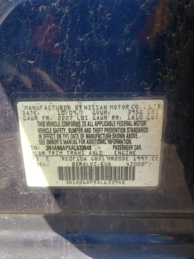 Photo 9 VIN: 3N1AB6APXAL633948 - NISSAN SENTRA 2.0 