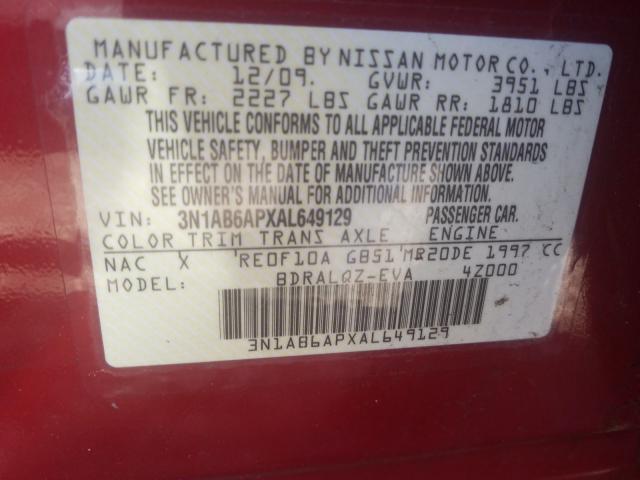 Photo 9 VIN: 3N1AB6APXAL649129 - NISSAN SENTRA 2.0 