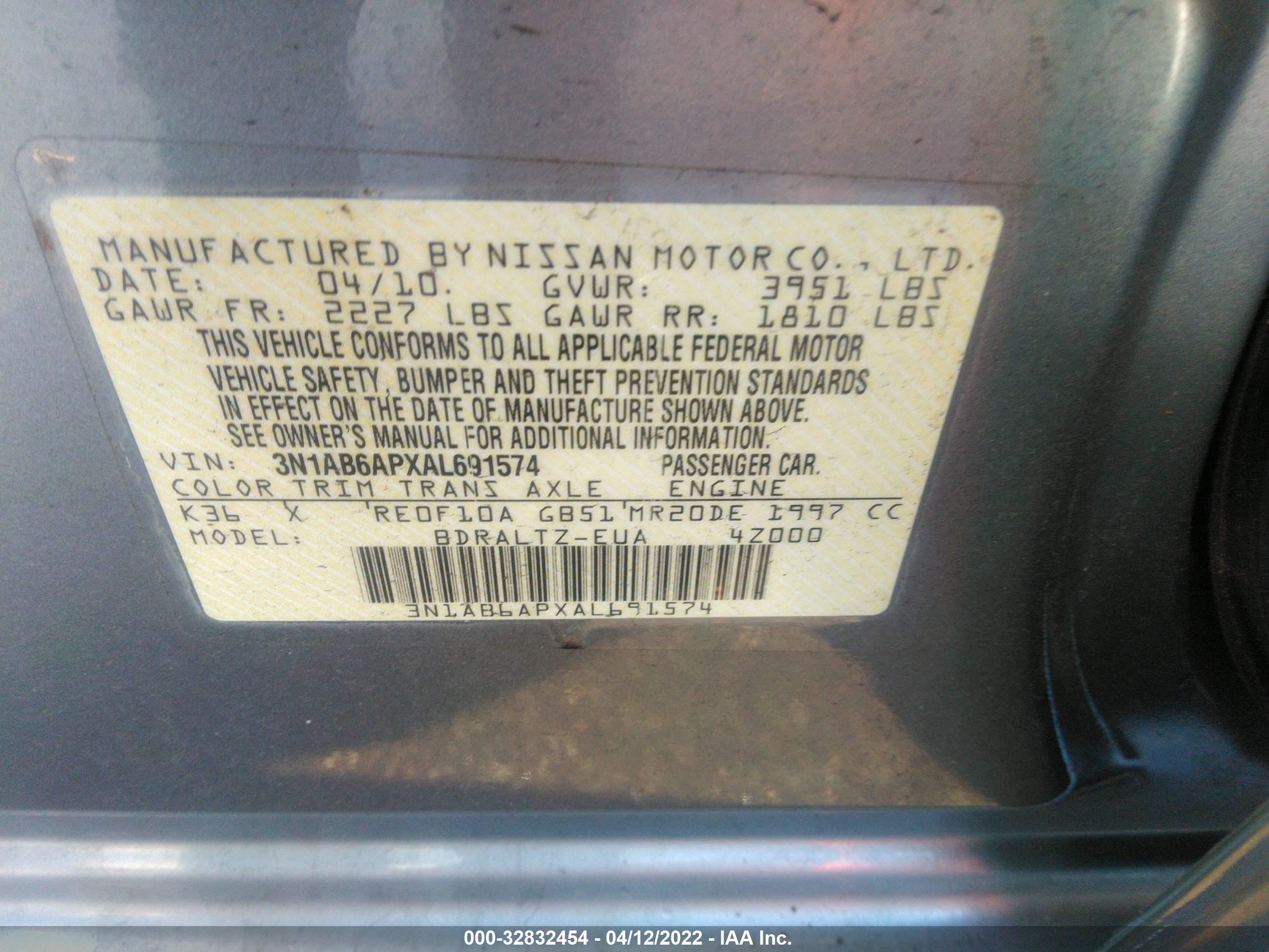 Photo 8 VIN: 3N1AB6APXAL691574 - NISSAN SENTRA 