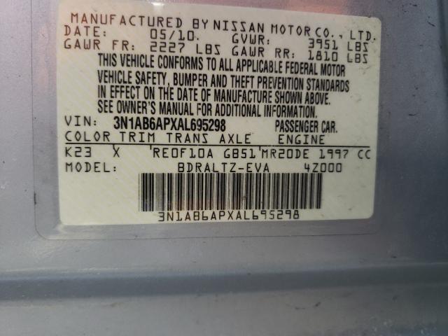 Photo 9 VIN: 3N1AB6APXAL695298 - NISSAN SENTRA 2.0 