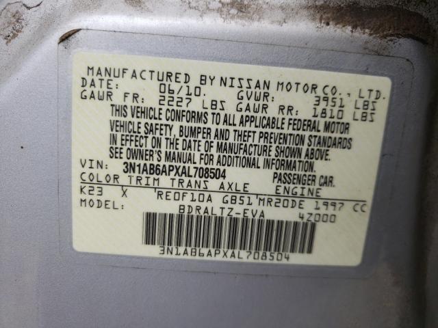 Photo 9 VIN: 3N1AB6APXAL708504 - NISSAN SENTRA 2.0 