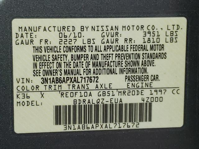 Photo 9 VIN: 3N1AB6APXAL717672 - NISSAN SENTRA 2.0 