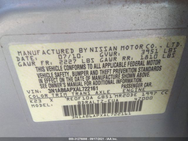 Photo 8 VIN: 3N1AB6APXAL722161 - NISSAN SENTRA 