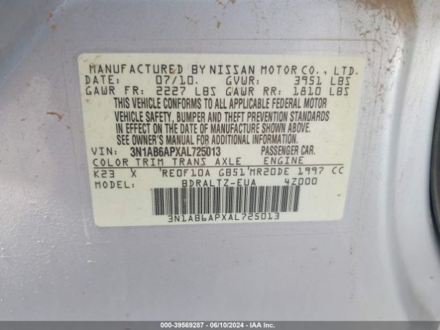 Photo 8 VIN: 3N1AB6APXAL725013 - NISSAN SENTRA 