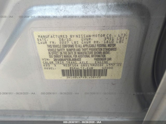 Photo 8 VIN: 3N1AB6APXBL608422 - NISSAN SENTRA 