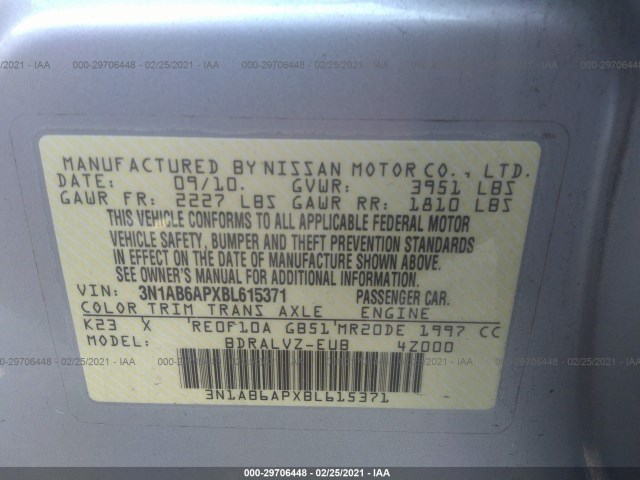 Photo 8 VIN: 3N1AB6APXBL615371 - NISSAN SENTRA 