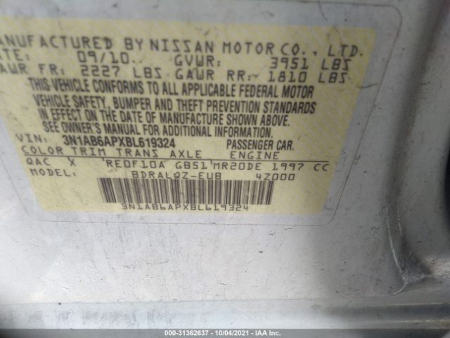 Photo 8 VIN: 3N1AB6APXBL619324 - NISSAN SENTRA 