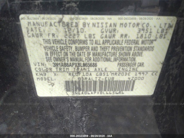 Photo 8 VIN: 3N1AB6APXBL665686 - NISSAN SENTRA 