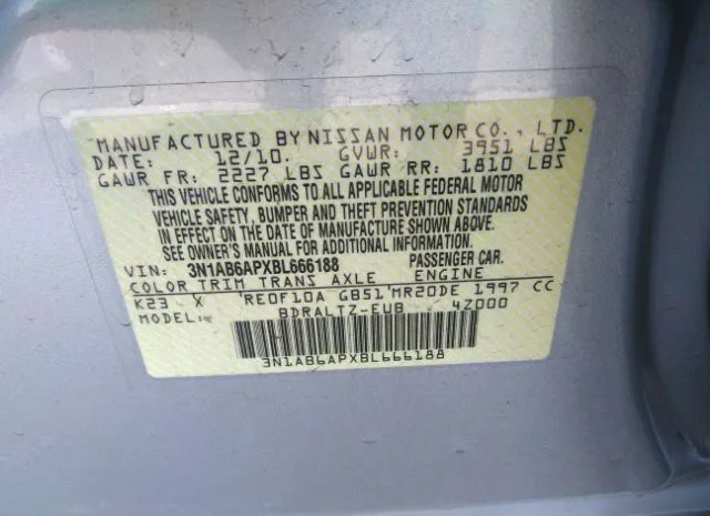 Photo 8 VIN: 3N1AB6APXBL666188 - NISSAN SENTRA 