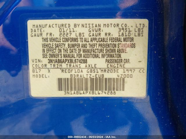 Photo 8 VIN: 3N1AB6APXBL674288 - NISSAN SENTRA 