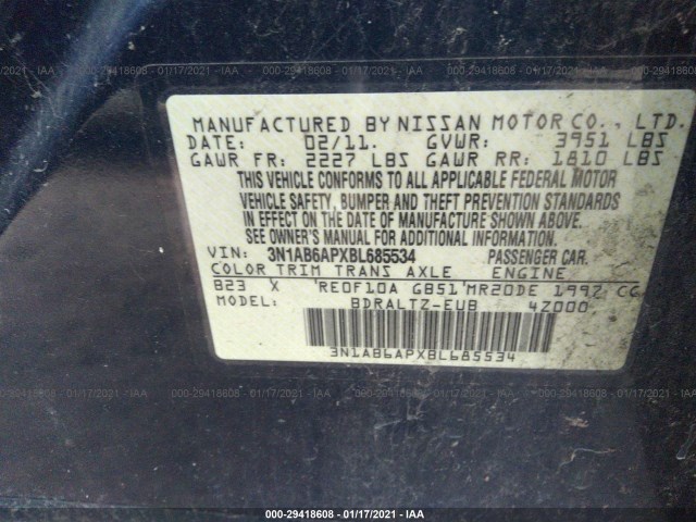 Photo 8 VIN: 3N1AB6APXBL685534 - NISSAN SENTRA 