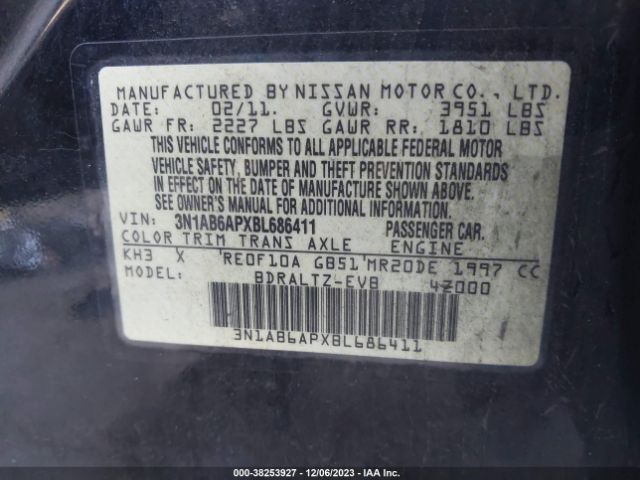 Photo 8 VIN: 3N1AB6APXBL686411 - NISSAN SENTRA 