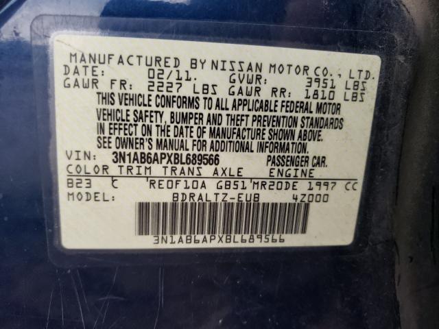 Photo 9 VIN: 3N1AB6APXBL689566 - NISSAN SENTRA 2.0 