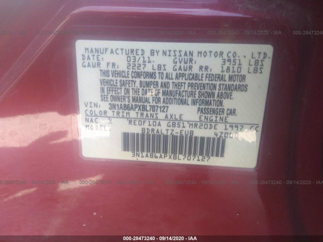 Photo 8 VIN: 3N1AB6APXBL707127 - NISSAN SENTRA 