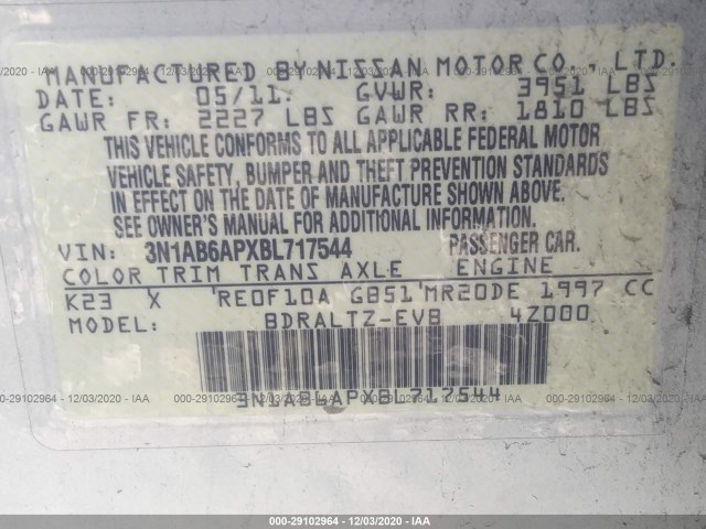 Photo 8 VIN: 3N1AB6APXBL717544 - NISSAN SENTRA 