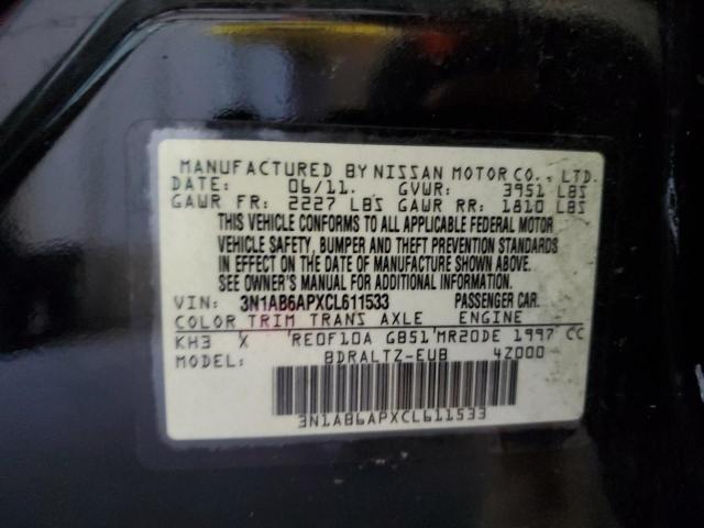 Photo 11 VIN: 3N1AB6APXCL611533 - NISSAN SENTRA 