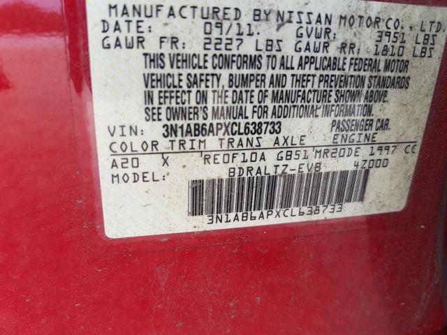 Photo 9 VIN: 3N1AB6APXCL638733 - NISSAN SENTRA 2.0 