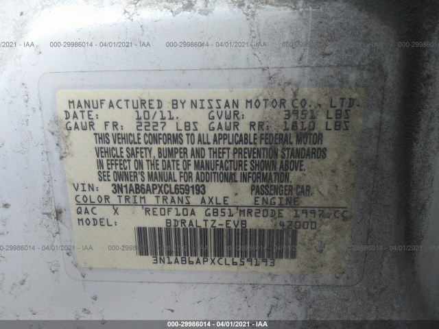 Photo 8 VIN: 3N1AB6APXCL659193 - NISSAN SENTRA 