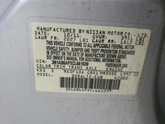 Photo 11 VIN: 3N1AB6APXCL661039 - NISSAN SENTRA 2.0 