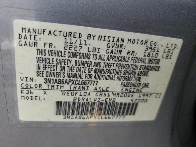 Photo 11 VIN: 3N1AB6APXCL667777 - NISSAN SENTRA 