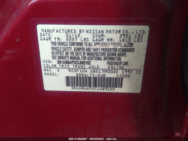 Photo 8 VIN: 3N1AB6APXCL689102 - NISSAN SENTRA 