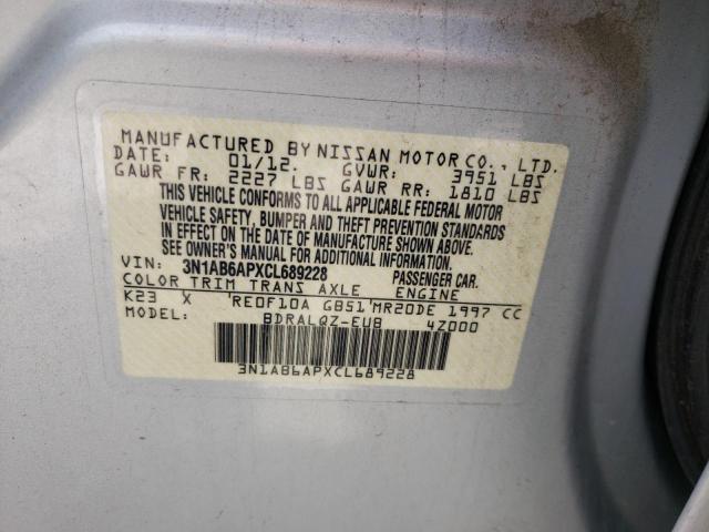 Photo 9 VIN: 3N1AB6APXCL689228 - NISSAN SENTRA 2.0 