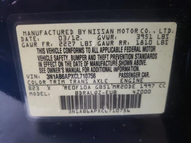 Photo 9 VIN: 3N1AB6APXCL710756 - NISSAN SENTRA 2.0 