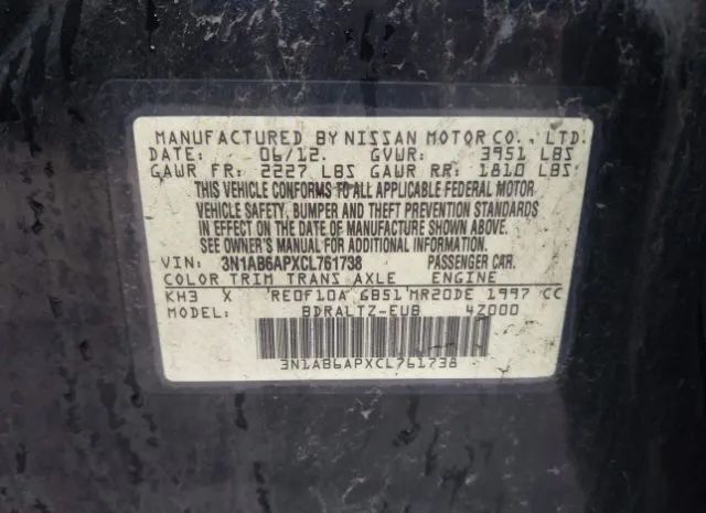 Photo 8 VIN: 3N1AB6APXCL761738 - NISSAN SENTRA 