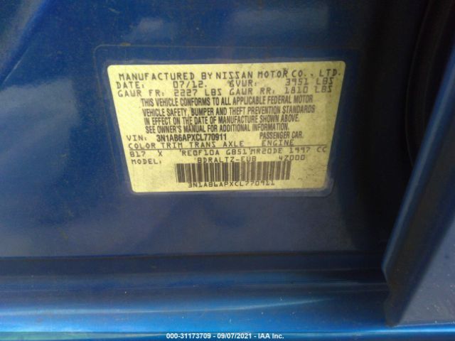 Photo 8 VIN: 3N1AB6APXCL770911 - NISSAN SENTRA 