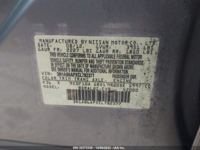 Photo 8 VIN: 3N1AB6APXCL782377 - NISSAN SENTRA 