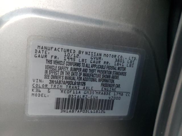 Photo 11 VIN: 3N1AB7AP0DL618126 - NISSAN SENTRA S 