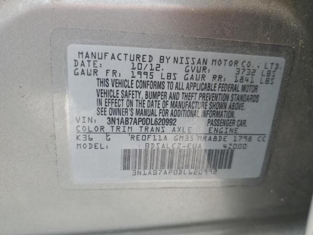 Photo 9 VIN: 3N1AB7AP0DL620992 - NISSAN SENTRA S 