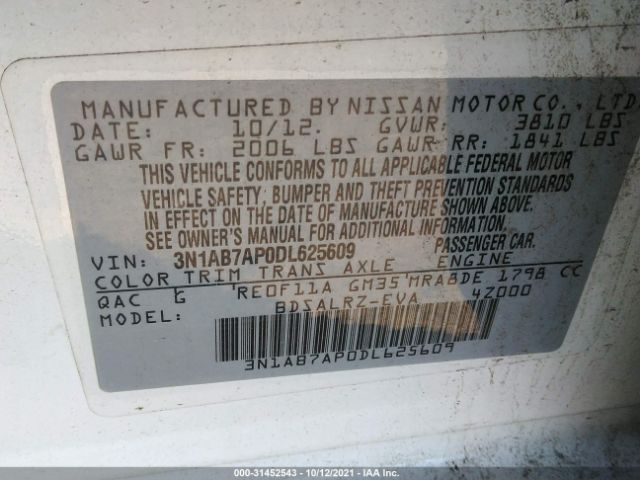 Photo 8 VIN: 3N1AB7AP0DL625609 - NISSAN SENTRA 